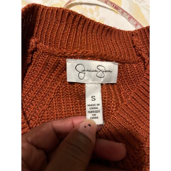 EUC Jessica Simpson Rust Rib Knit Sweater Size Small - Picture 6 of 10